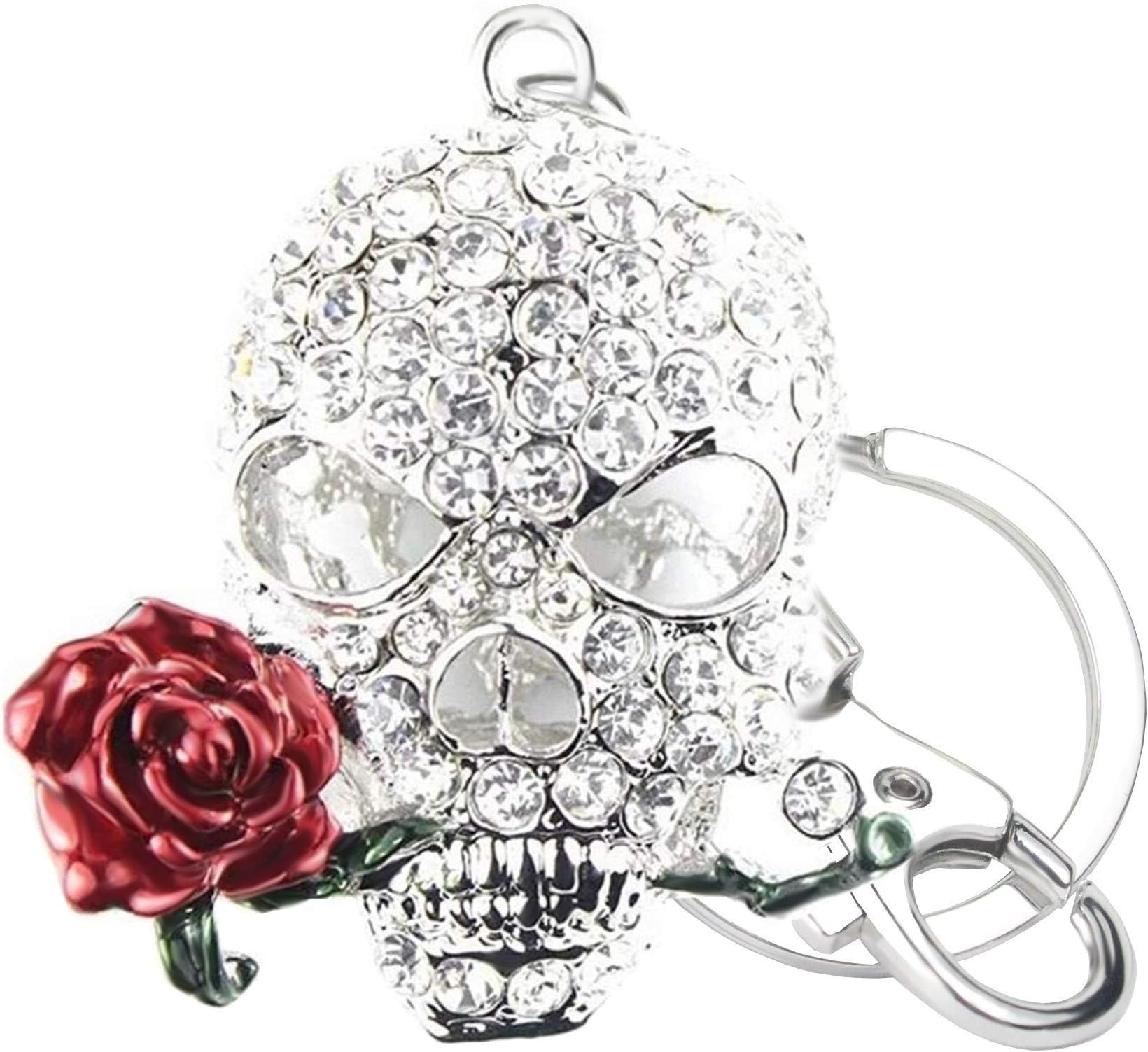 Quadiva Bag Charm Skull decorated with crystals, bag jewellery for ladies
