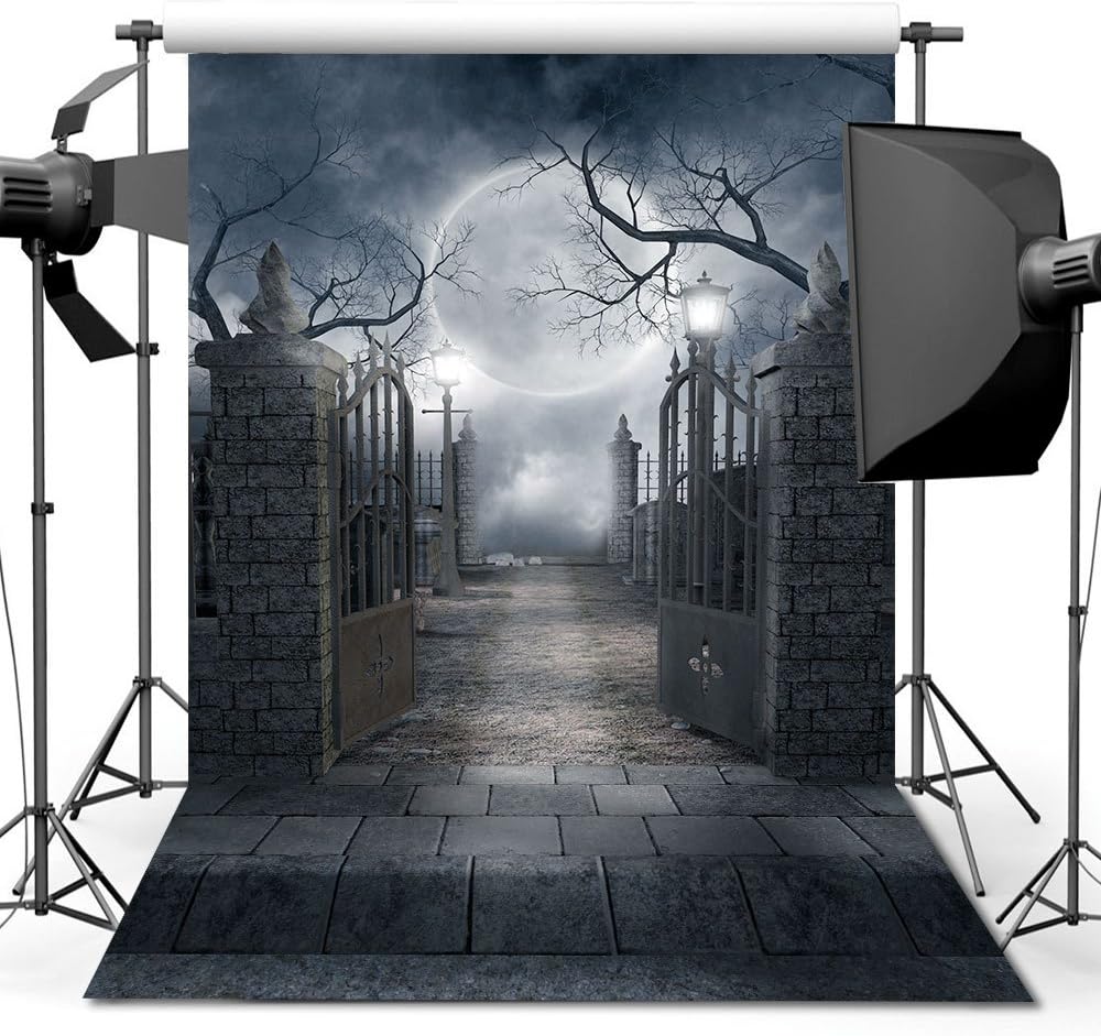 econious Halloween Backdrop, 3x5ft Halloween Black Bat Night Backdrop for Studio Props Photo Backdrop, Soft Fabric (Backdrop Only)