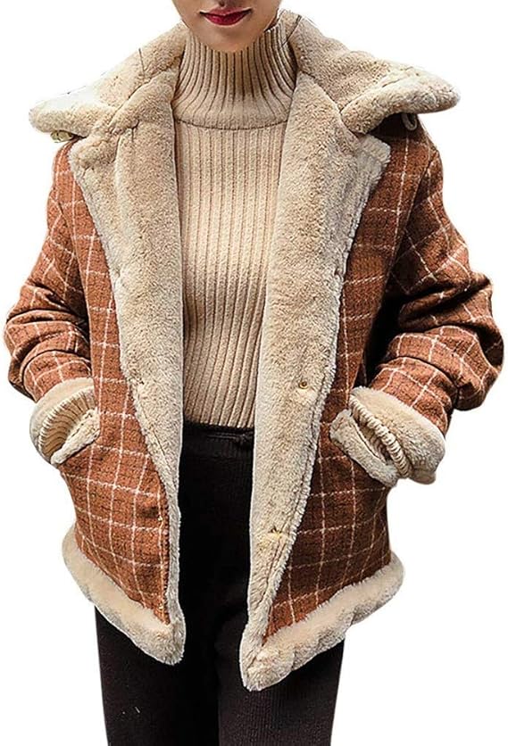 Amazon ウンセン ダッフルコート レディース チェック 通学 グレー 軽い ブラック 大きいサイズ ショート丈 ゆったり 防寒 裏起毛 コート レディース ロング ジャケット チェック コート 秋冬 厚手 防風 防寒 コート ジャケット 通販