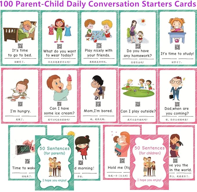 100 Reading Sight Short Sentences&with Pictures Flash Cards(Parent
