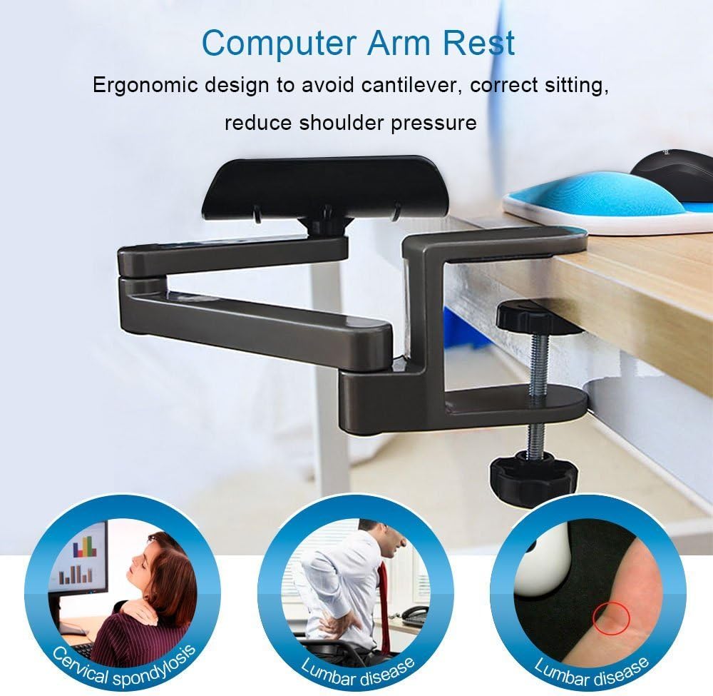 Arm Wrist Rests Computer E-More Wrist Rest Armrest, Adjustable Computer Arm Support Ergonomic ...