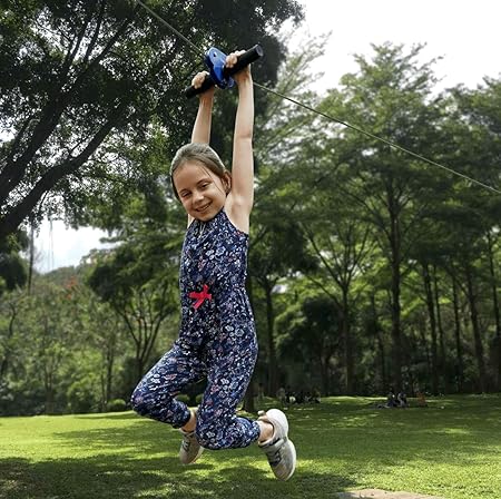 Amazon 60フィートジップラインキット 子供と大人 250ポンド以下 裏庭用ジップライン ジャングルジム ブランコ ホーム キッチン