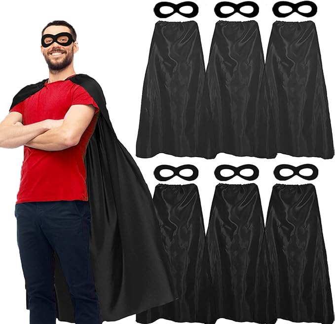 SuperheroCapes and Masks for Adults Bulk, Super Hero Dress Up Costume