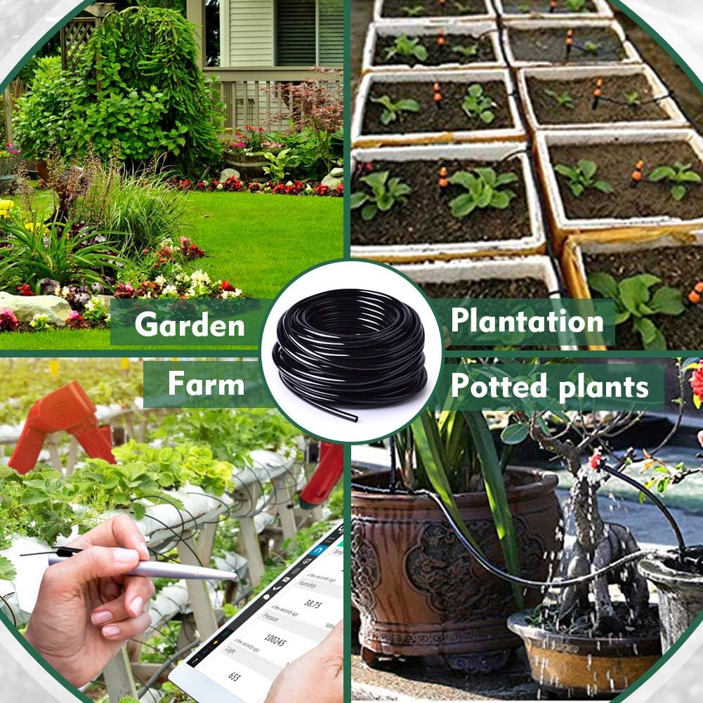 Bonviee 100ft 1/4 inch Blank Distribution Tubing Drip Irrigation Hose Garden Watering Tube Line for Small Garden Irrigation System : Garden & Outdoor