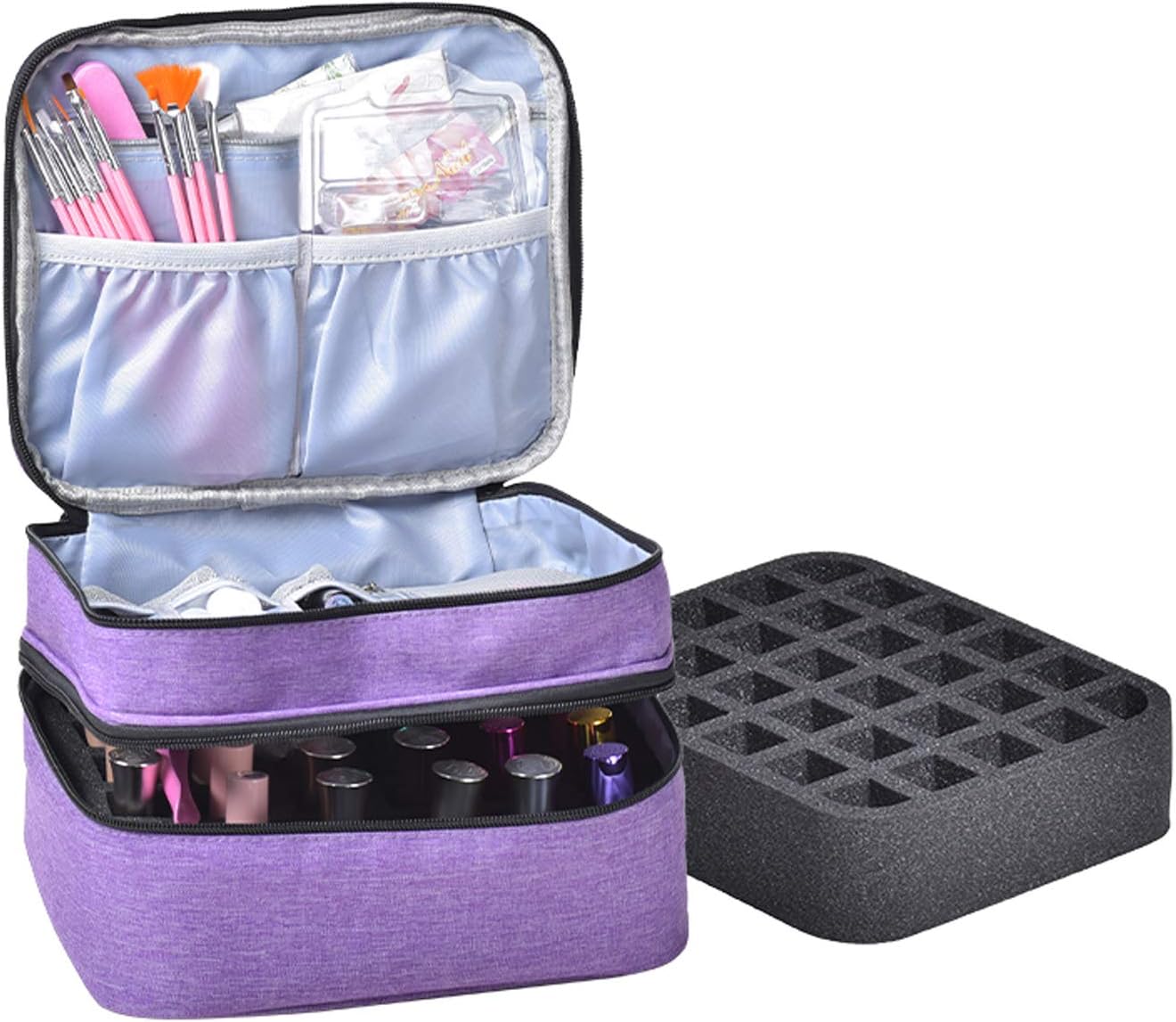 Double-Layer Nail Varnish Storage Case, Essential Oil Bag for for Nail Varnishes and Manicure Nail Varnish Holder