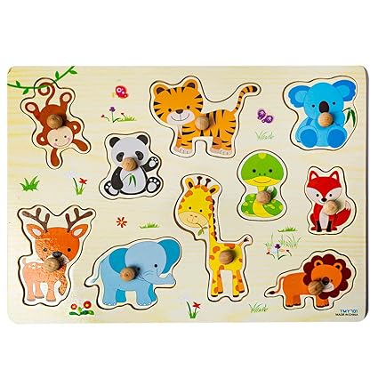 Curtis Toys Wooden Puzzles for Kids (Animals Type 1)