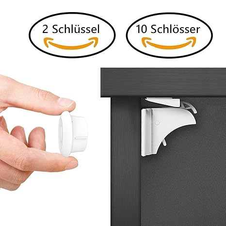 Dokon Baby Sicherheit Magnetisches Schrankschloss, die unsichtbare Kindersicherung für Schranktür und Schubladen, ohne Bohren