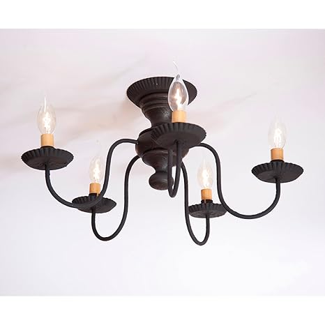 Irvin S Country Tinware Thorndale Ceiling Light In Black