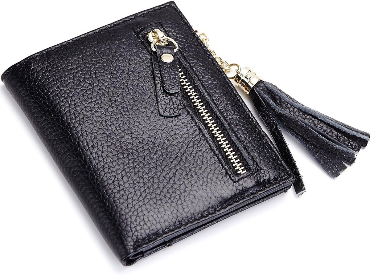 Lecxci Small Coin Change Purse Bifold Compact Credit Card Wallets Case for Women