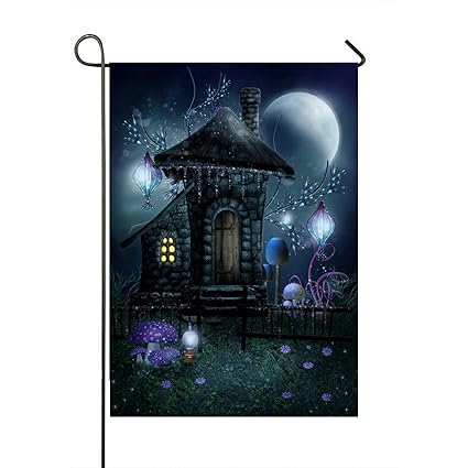 Amazon Com Handstomeb Custom Moon Garden Flag Night Scenery