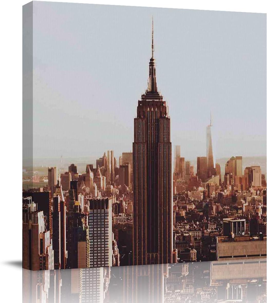 Best Empire State Building For Girls Theme Room Decor Wall Canvas Art
