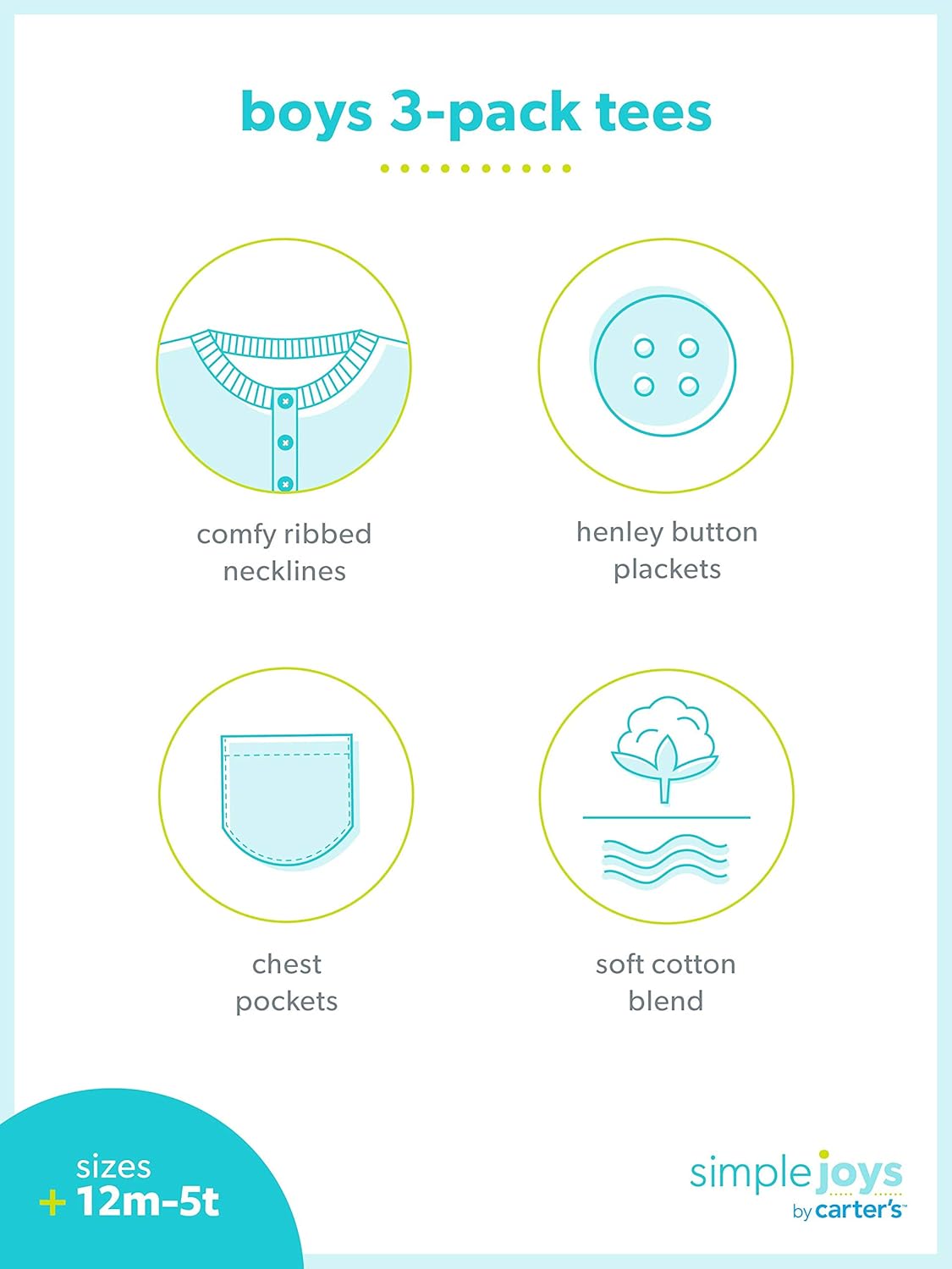 Simple Joys by Carter's Baby 3-Pack Long Sleeve Shirts: Clothing