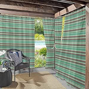 Cortinas opacas para ventana, estilo retro, 100 % para exteriores