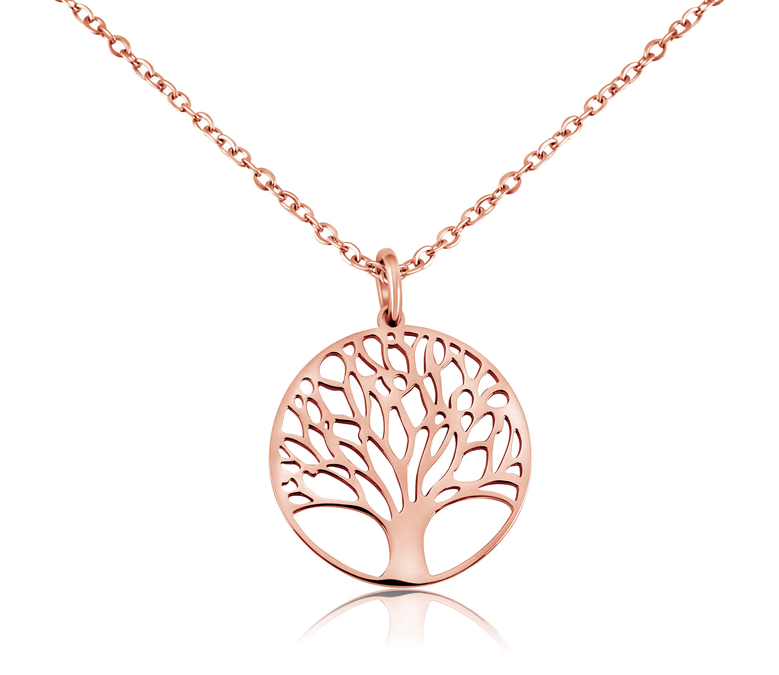 Nuoli® Tree of Life Necklace Women's (45 + 5 cm Adjustable) Necklace with Tree of Life Pendant for Women and Girls, Stainless Steel, Stainless Steel