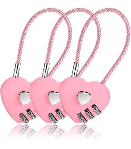 Mini Love Heart Lock,Red Heart Padlock, Mini Code Lock,Bags/Suitcase/Lockers /Backpacks/Jewelry Boxes Wire Rope 3-Digit Code Combination Padlock For Travel - View #6