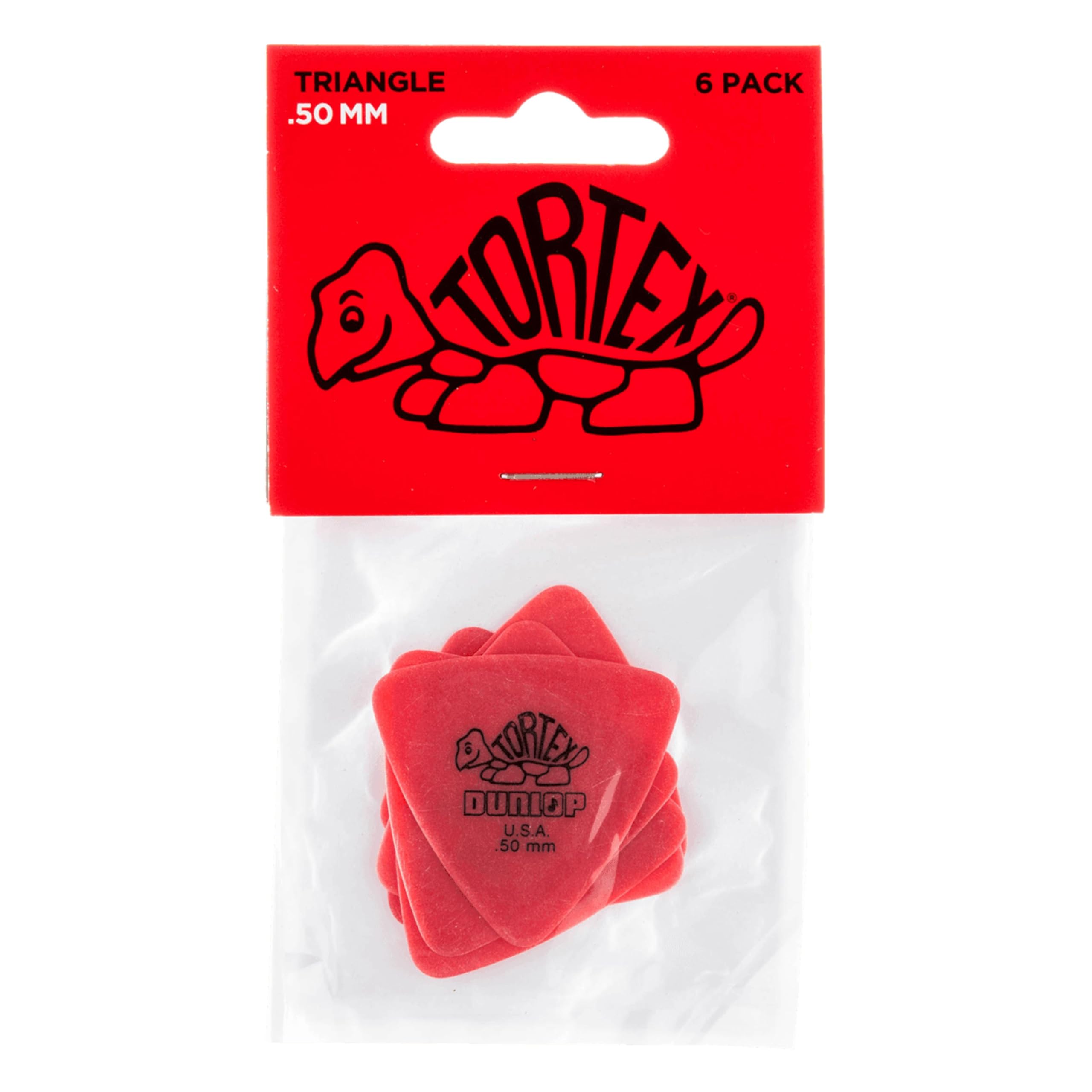 Dunlop Tortex Tri Picks, 0.50, Pack of 6