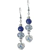 Purple Crystal Heart Earrings - Mother's Day Valentine's Day Christmas Easter Birthday Heart Gift - Handmade Dangles