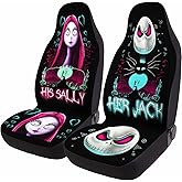 GENANY Horror Nightmare Skellington 2 Front Car Seat Covers for Car Truck SUV, Christmas Car Gifts, Durable Bucket Seat Cover, Protective Interior Decor