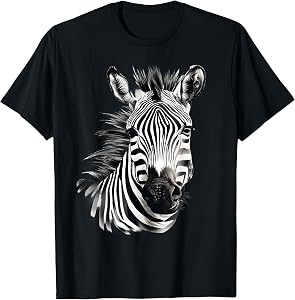 Zebra Animal Print Artwork Drawing Wildlife Nature Safari T-Shirt