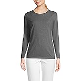 Lands' End Women's Relaxed American-Grown Supima Cotton Long Sleeve Crew Neck T-Shirt