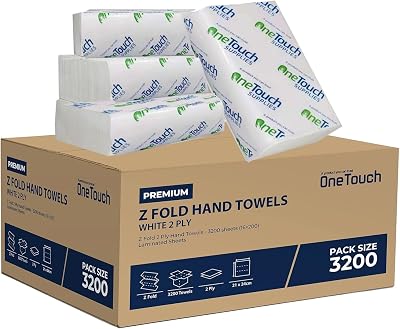 A406 Z Fold Paper Towels White Interfold 2 Ply Embossed 3200 Sheets