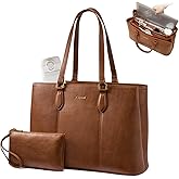 LOVEVOOK Laptop Tote Bag for Women,Work Tote with Wristlet,PU Leather Computer Bag for Teacher,Office, Daily