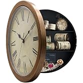 Secret Compartment, Benkaim Upgraded Silent Thickened 10 Inch Plastic Wall Clock Diversion Safe Clock with Hidden Compartment, Clock for Valuables