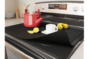RIRMJOR Stove Top Covers for Electric Stove - 28 X 20 Heat Resistant Silicone Mat for Glass Top Stove & Cooktop - Stove Guard and Protector - Dish Drying Mats for Kitchen, Range Covers for Electric Stove