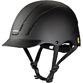 Troxel MIPS Full Coverage Horse Riding Helmet, Medium, 7-7-3/8 | Mips Rotational Impact Management with Cooling Vents for Comfortable Schooling, Trail Rides &amp; Arena Practice, Black Duratec