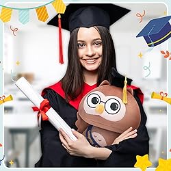 Mewaii Mushroom Plush, Graduation Owl Plush Pillow
