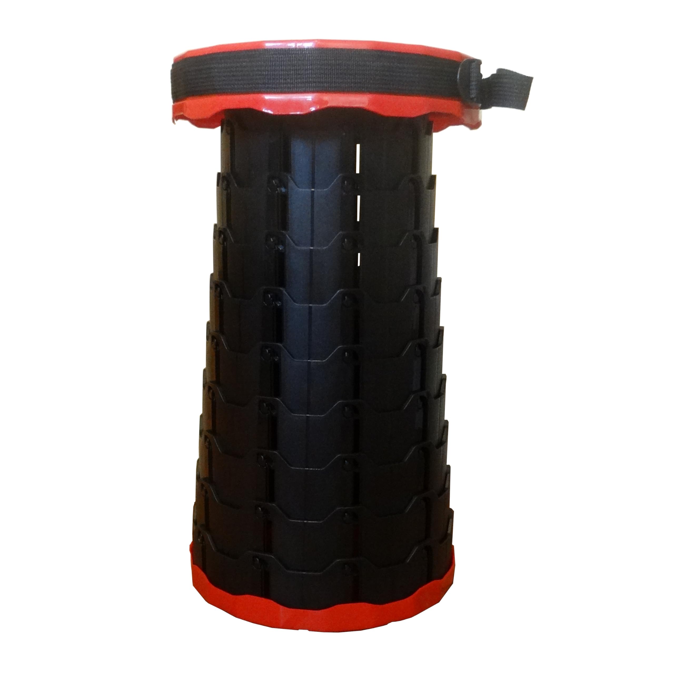 Telescopic Stool by A2Z2U Group. Collapsible Stool for Adults. Best for Camping/Travel. Holds Up to 250kg (550lbs, 40 Stone). Made from Sturdy Plastic. (Red & Black)