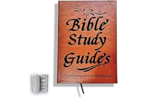 66 Page Bible Study Guide Notebook,Daily Devotional Journal A Yearlong Bible Study Plan for Women Men,A5 PU Leather Religious