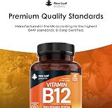 New Leaf Vitamin B12 Tablets 1000mcg Vegan Methylcobalamin 4 Month Supply view 5