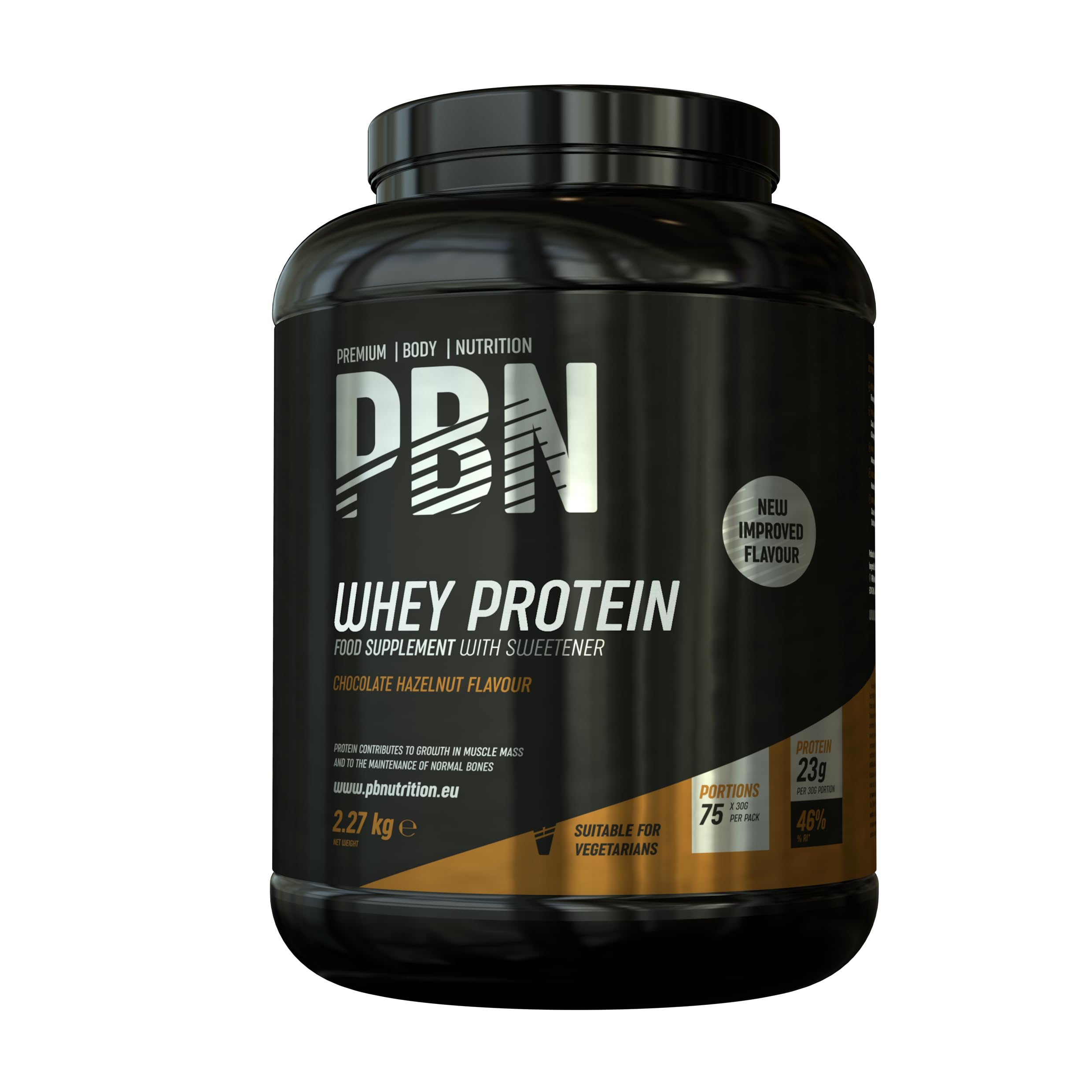 PBN Premium Body Nutrition Whey Protein Powder, 2.27 kg - Chocolate Hazelnut