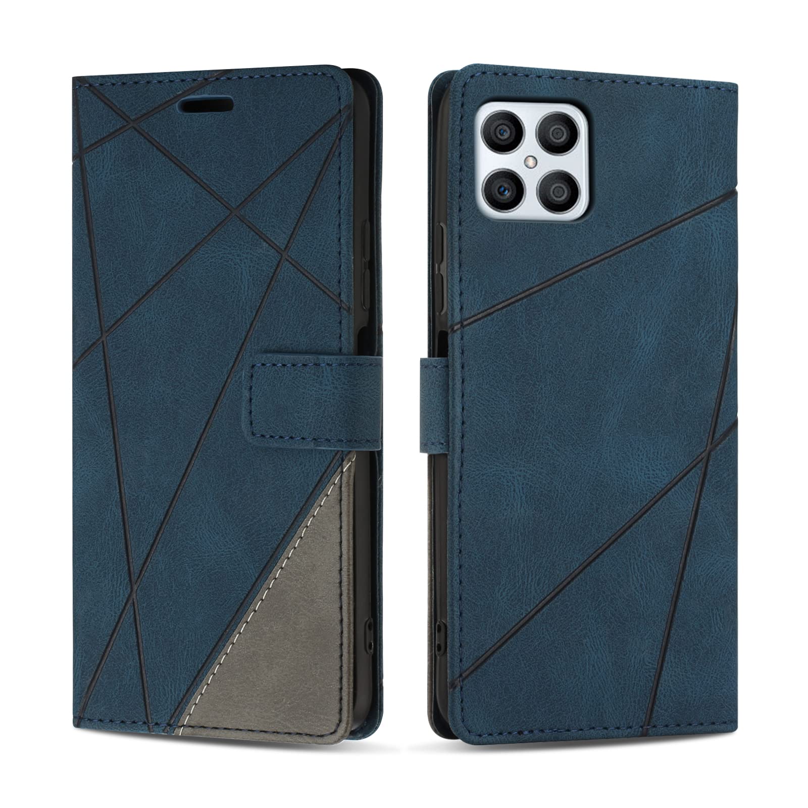 SONWO Case for Honor X8 4G, PU Leather Flip Wallet Case Magnetic Closure Cover Card Slots Phone Case for Honor X8 4G, Blue