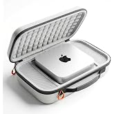 MeloSync Carry Case Compatible with Apple 2024 Mac mini Desktop Computer M4 chip / M4 Pro chip (White Case)