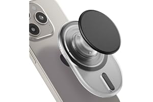 AUROX for MagSafe Phone Grip, Magnetic Phone Grips, Expandable Collapsible Mobile Phone Grip Stand Holder with Kickstand for Magsafe Stand Compatible for iPhone 17 16 15 14 13 Series,Transparent Black