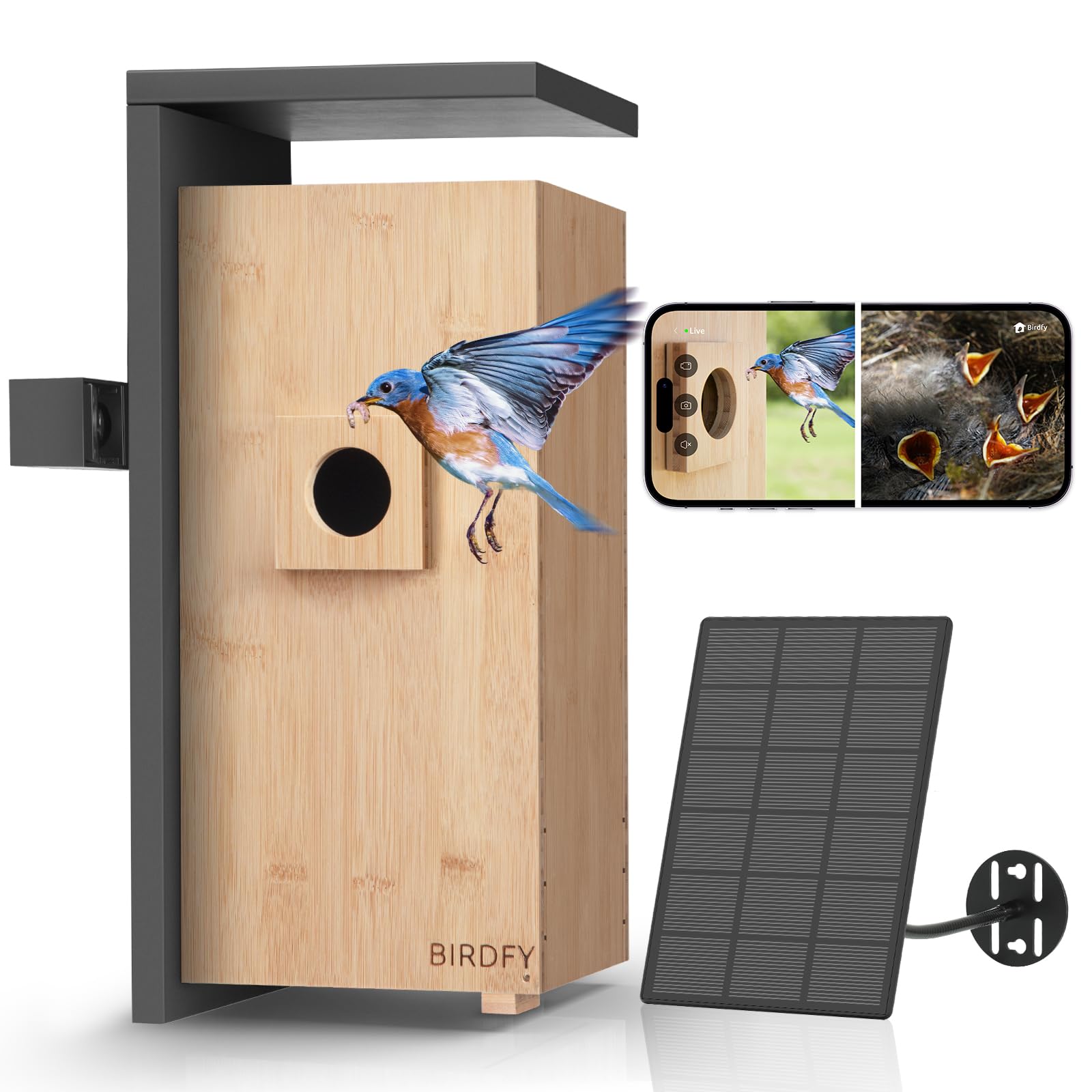 Photo 1 of Netvue by Birdfy Nest Smart Bird House with Camera, 1080P Dual-Cam Bird Nest Solar Powered, Watch Bird Nesting & Hatching in Real Time, AI Identify Bird Behavior & Create Bird Story, DIY Ideal Present