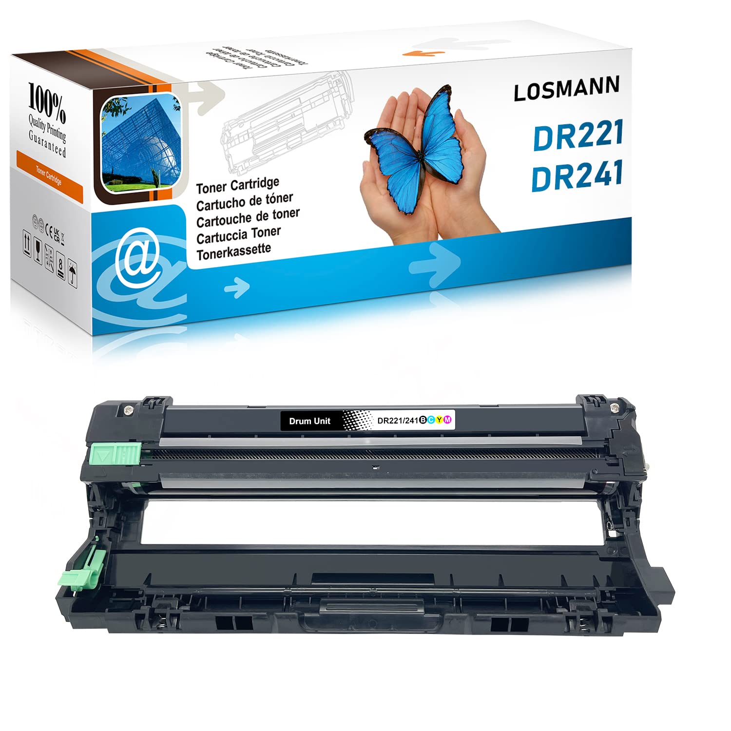 LOSMANN 1x Drum compatible with Brother DR-241 B/C/M/Y for Brother DCP-9015CDW DCP-9020CDW DCP-9022CDW MFC-9130CW MFC-9140CDN MFC-9142CDN MFC-9330CDW MFC-9332CDW MFC-9340CDW HL-3140CW HL-3142CW