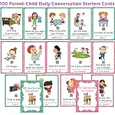 100 Parent-Child Daily Conversation Starters Cards with Picture - Fun Family-Friendly Vivid Question Cards Game for Kids - Learning Materials Great for ESL Teaching: Parent/Teacher/Autism