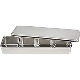 Endo Shoji TKG AYK11004 Seasoning Condiment Container, Length 17.1 x 5.7 x 2.4 inches (435 x 145 x 60 mm), Storage Container, Various Uses, Made of Rust Resistant Stainless Steel, Hygienic, Commercial