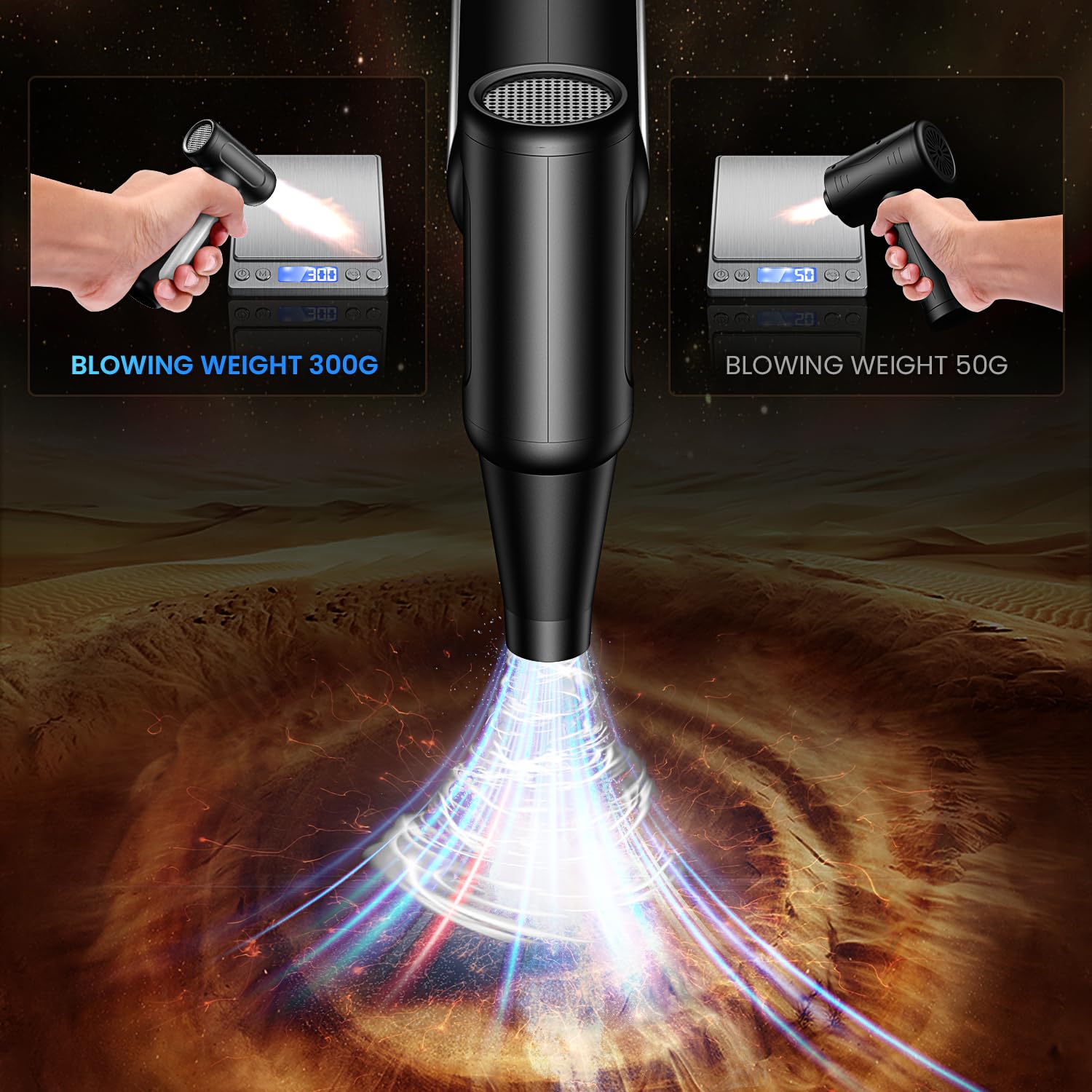 Electric Compressed Air Duster - 32,0000 RPM Rechargeable Cordless Air Blower for PC, Computer Keyboard Cleaning Kit - Mini Battery Powered Air Duster for Electronics, Car, Home - Replaces Air Cans