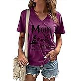 Women T Shirt Funny Mom Manager Shirt Mom Life Tee Magic Mom Shirt Mothers Day Tee Tops Summer Sleeve T Shirts Casual Tops
