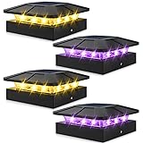 Peasur 4x4 Solar Post Lights Outdoor, 4 Packs