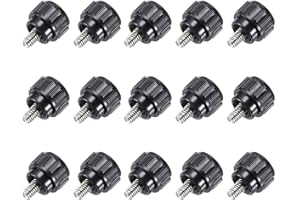 MECCANIXITY Knurled Clamping Knobs Handle Thumb Screws Bolt Knobs M4 x 6 mm Male Thread 14 mm Head for Electronics Automotive