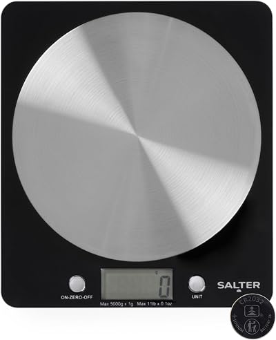 Salter 1036 BKSSDR Digital Kitchen Scale 5KG Tare Function Stainless Steel