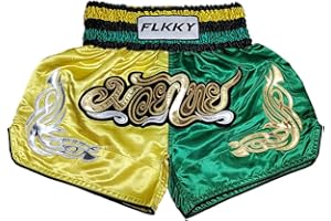 FLKKY Muay Thai Shorts Boxing Shorts for Men Women High Grade Martial Arts Training Gym Trunks Classic Boxing Shorts.