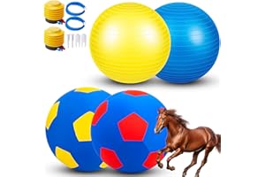 Suilung 2 Set Giant 40" Herding Ball with Cover Anti Burst, Waterproof Durable Large Horse Toy, Please Watch VCR for How to Inflation Horse Toys for Equine Pasture Stall Outdoor, Pump Included