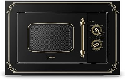 Klarstein Victoria 20 Built-in Microwave Retro 800W Grill 20L Black