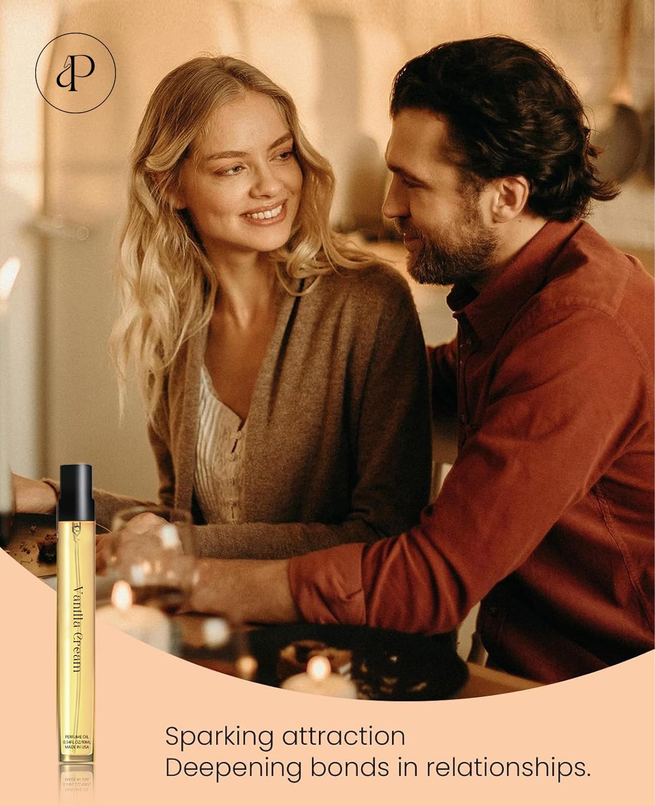 Pheromones Perfumes for Women, No. 54 Vanilla Cream Scent, Vanilla Perfume Oil, Enhanced Scents Pheromone Perfume for Woman, 0.34fl./10ml Gourmand Parfum, Travel Size Perfumes for Women,Made in USA